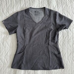 FIGS Graphite Sweatshirt Pocket Scrub Top Small